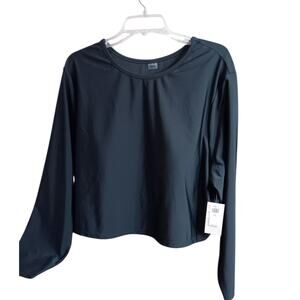 NEW OLD NAVY Cropped Rashguard Swim Top w/Bra Cups UPF SPF 50 Plus 4X Vacation